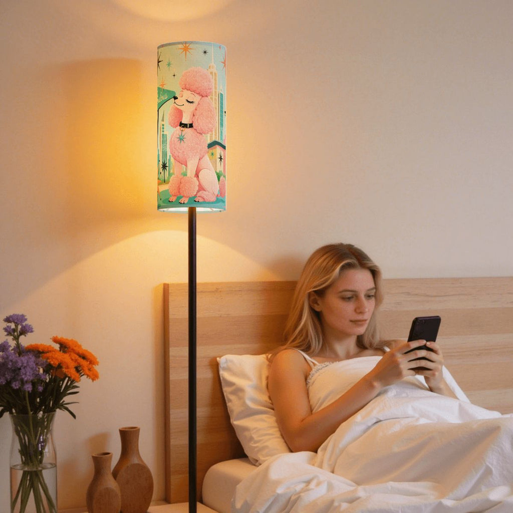 Floor Lamp Modern Standing Lamp (Made in USA) Pink poodle MCM lighting