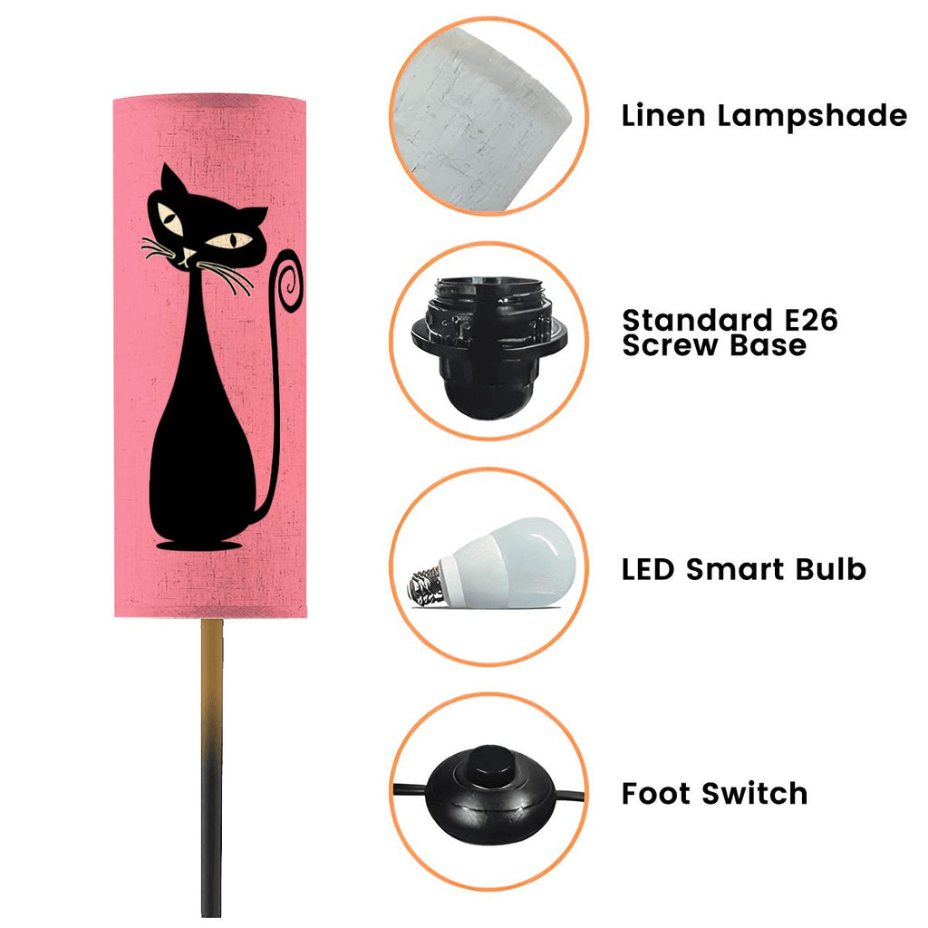Floor Lamp Modern Standing Lamp (Made in USA) Untitled design Pink Atomic cat lighting