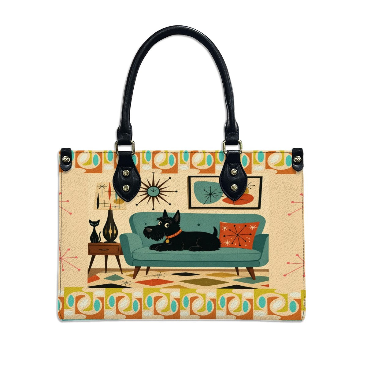 PU Leather Tote Bag Scottish Terrier MCM purse handbag