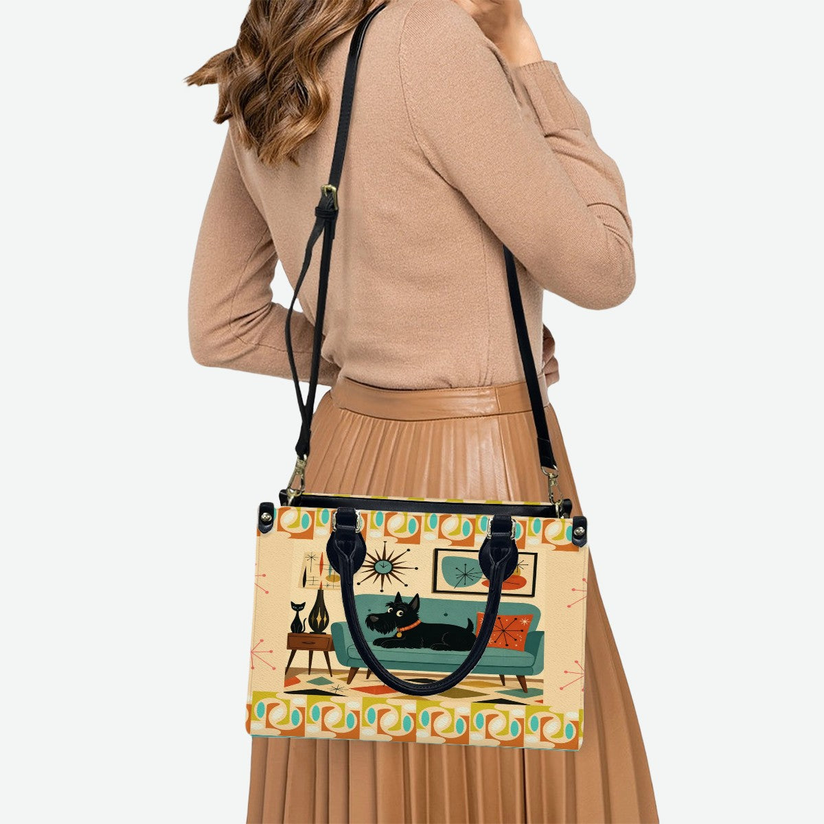 PU Leather Tote Bag Scottish Terrier MCM purse handbag