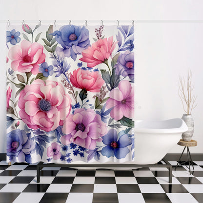 Colorful floral wildflowers Quick-drying Shower Curtain